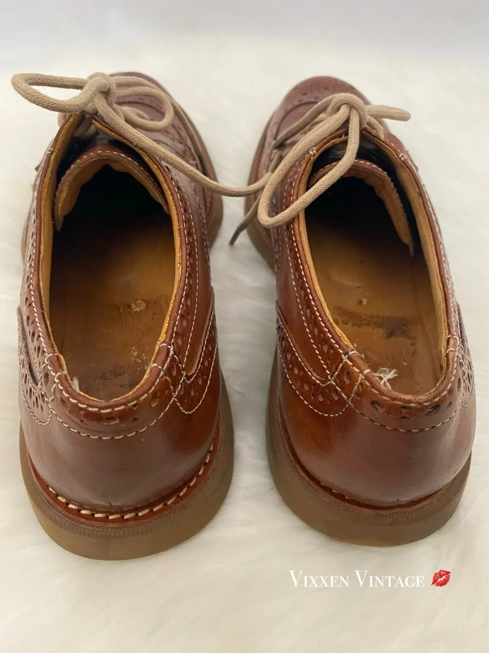 VINTAGE SPERRY TOP-SIDER GOLD CUP ‘BELLINGHAM LEATHER WINGTIP OXFORDS’ IN COGNAC